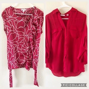 New York & Co. Red Blouse Bundles Size Medium